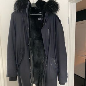 Mackage Black Fur-Lined Parka Coat